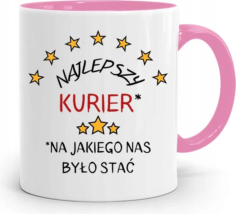 Rózsaszín Bögre Futárnak Legjobb Futár Ajándék fényképes nyomtatással