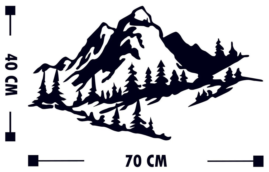 Fém fali dekoráció, Mountain 2