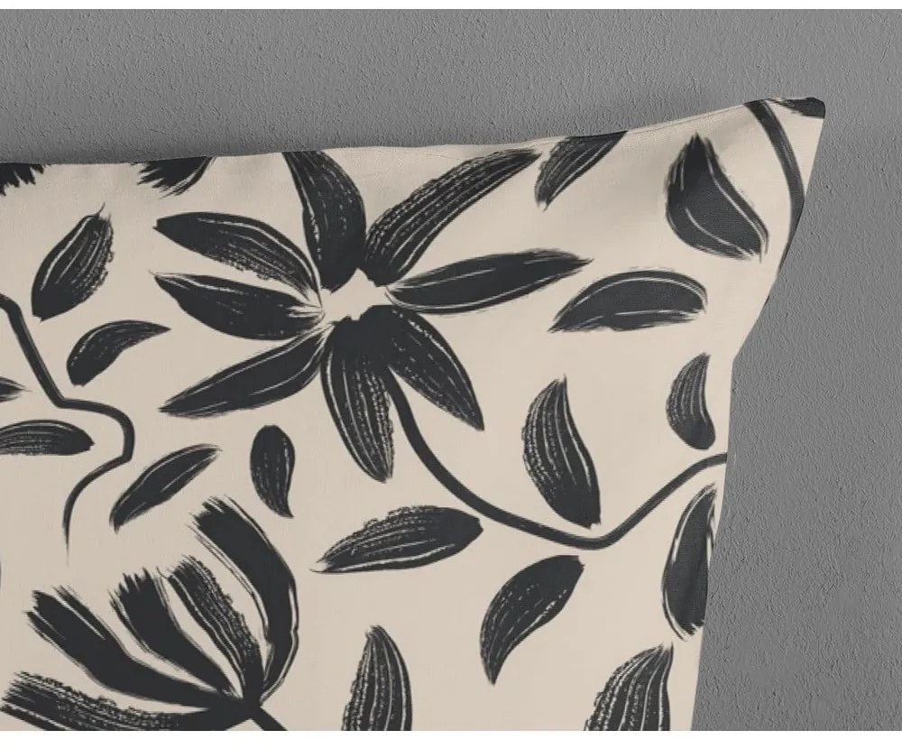 Fekete-bézs egyszemélyes pamut ágyneműhuzat 140x200 cm Emilia – Good Morning