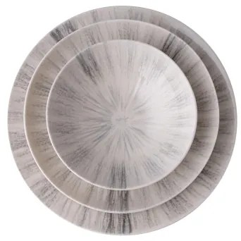 24 darabos étkészlet, szürke/porcelán