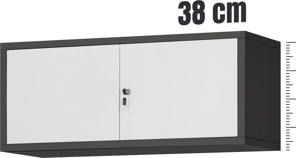Szekrényre szerelhető felépítmény, antracit-fehér, 900x380x400 mm: EWA