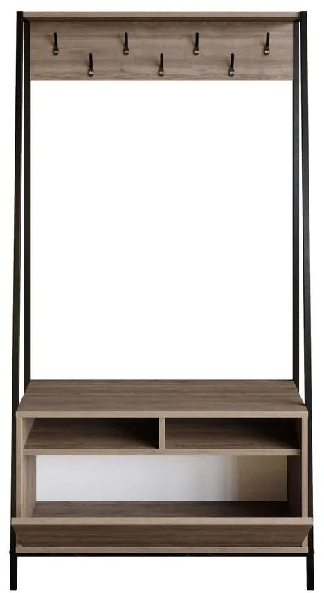 Előszobafal Devin - Walnut, Black