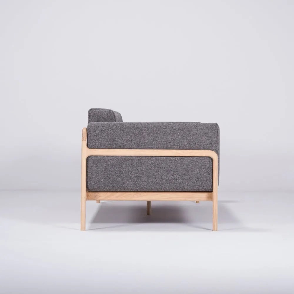 Fawn sötétszürke kanapé tölgyfából, 210 cm - Gazzda