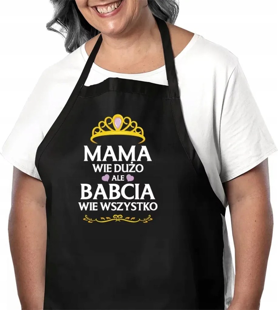 Anya sokat tud, de a nagymama mindent tud Kötény Nagymamáknak Ajándék Nagymama Napjára