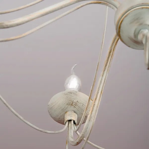 Orion LU 1531/5 - Csillár láncon VELA 5xE14/40W/230V átm. 60 cm fehér/arany/patinás