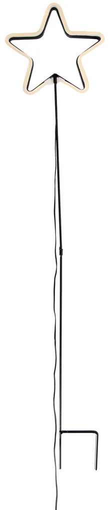 Karácsonyi neon süllyesztett spotlámpa sárga csillag LED-del, időzítővel IP44 - Fura