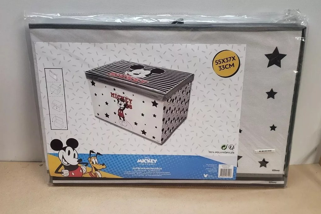 Tároló doboz MICKEY MOUSE játékoknak 55x37 cm szürke
