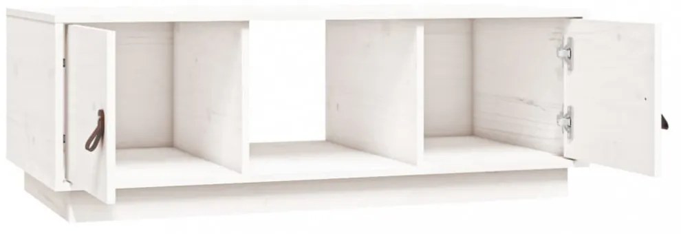 fehér tömör fenyőfa dohányzóasztal 100x50x35 cm