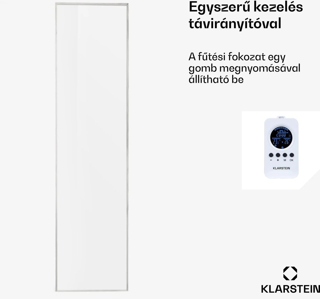 Klarstein Wonderwall Air 36, infravörös hősugárzó, 120 x 30 cm, 360 W, falra szerelhető, távirányító, fehér