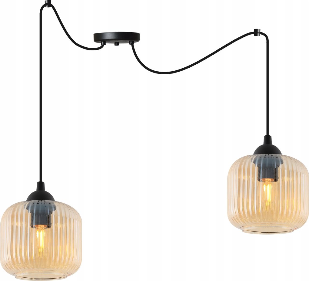 Mennyezeti Lámpa Lógó Csillár Pók Fekete Dupla Méz Arany Lámpabúra