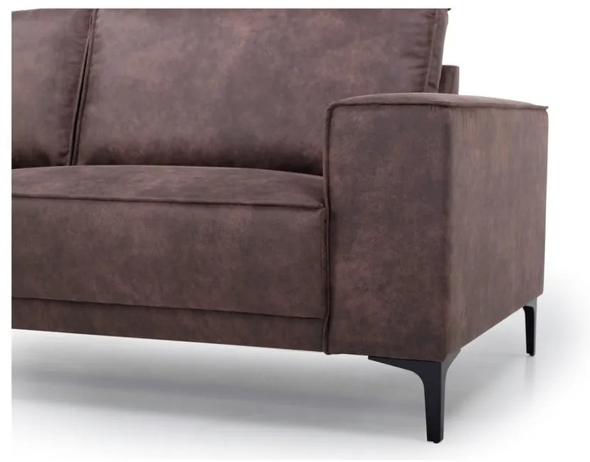 Sötétbarna bőrutánzat sarokkanapé (bal oldali) Copenhagen – Scandic