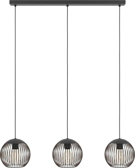 Eglo 901869 - Zsinóros csillár ALMANZORA 3xE27/60W/230V fekete
