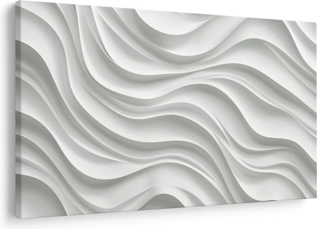 Kép - 3D fehér hullámok (90x60 cm)