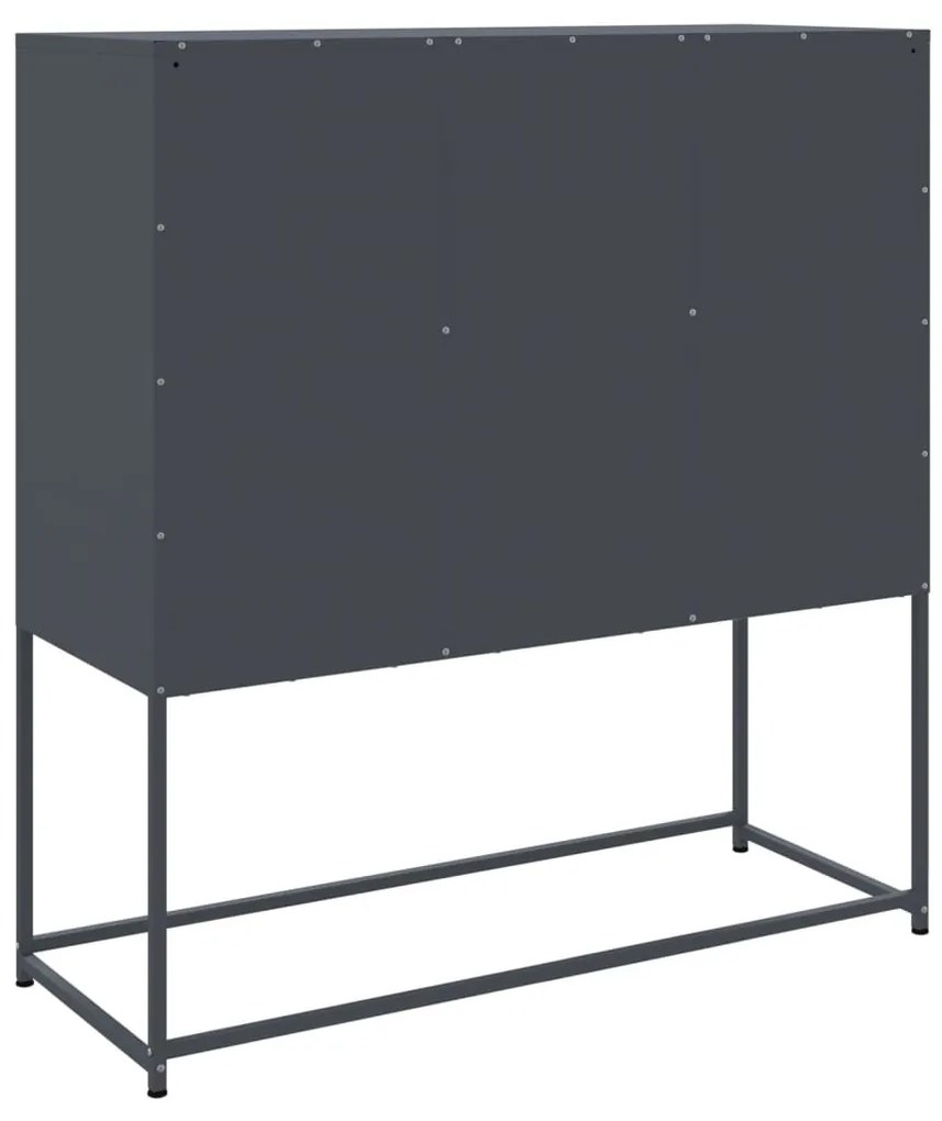 antracitszürke acél magasszekrény 100,5 x 39 x 107 cm