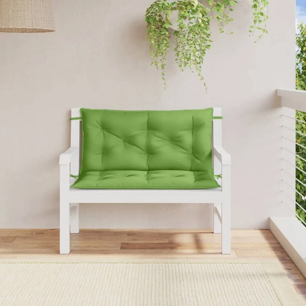 2 db melange zöld szövet kerti pad párna 100 x 50 x 7 cm