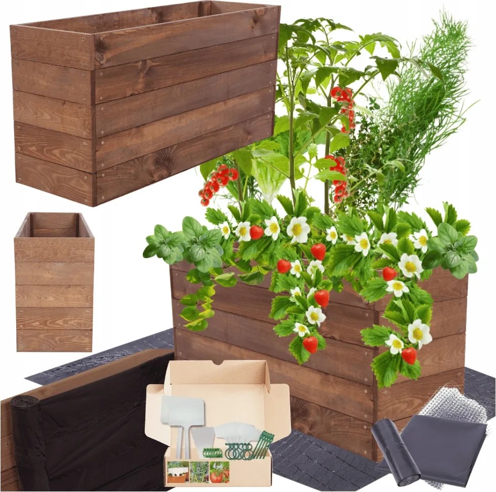 Zöldségágyás magasított láda inspekt virágtartó impregnáló 45x90x30