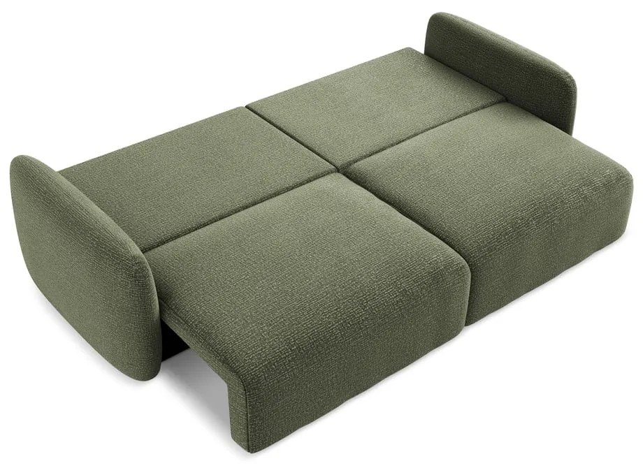 Zöld kinyitható-tárolóhelyes kanapé 238 cm Kalena – Makamii