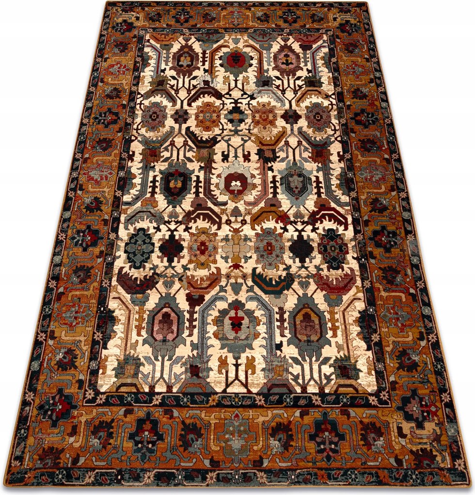 Gyapjú szőnyeg Superior Oman keleti keret piros Boho 170x235 cm