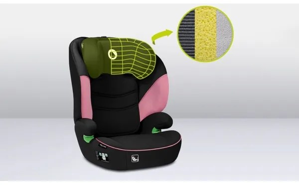 Lionelo - LARS i-Size autósülés 100–150 cm fekete/rózsaszín