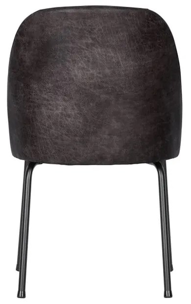 Fekete bőr étkezőszék szett 2 db-os Vogue – WOOOD