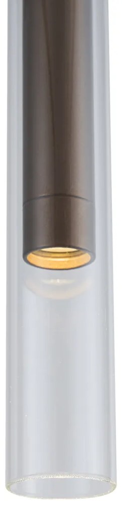 Modern spotlámpa sötét bronz színben, átlátszó üveggel, 1 fázisú sínrendszerhez - Slimline Loyce