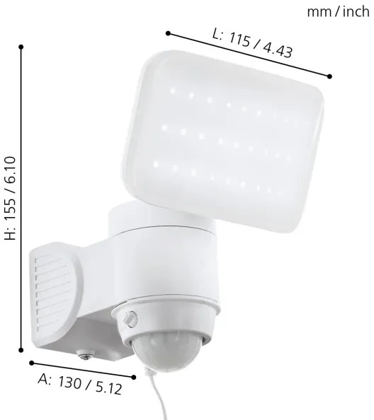 Eglo 98196 - LED napelemes fali lámpa érzékelővel CASABAS LED/3,7V IP44