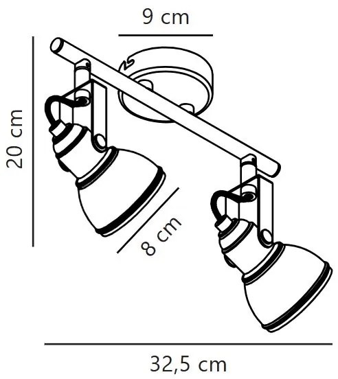 Nordlux - Spotlámpa ASLAK 2xGU10/35W/230V fekete