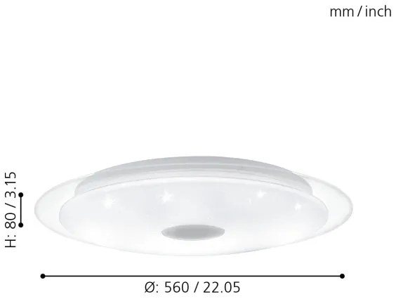 Eglo 98324 - LANCIANO LED 36W 230V dimmelhető mennyezeti lámpa + távirányító