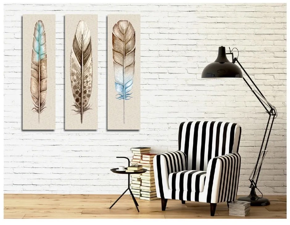 Feathers háromrészes vászonkép