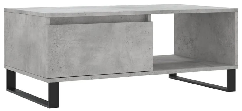 Betonszürke szerelt fa dohányzóasztal 90x50x36,5 cm