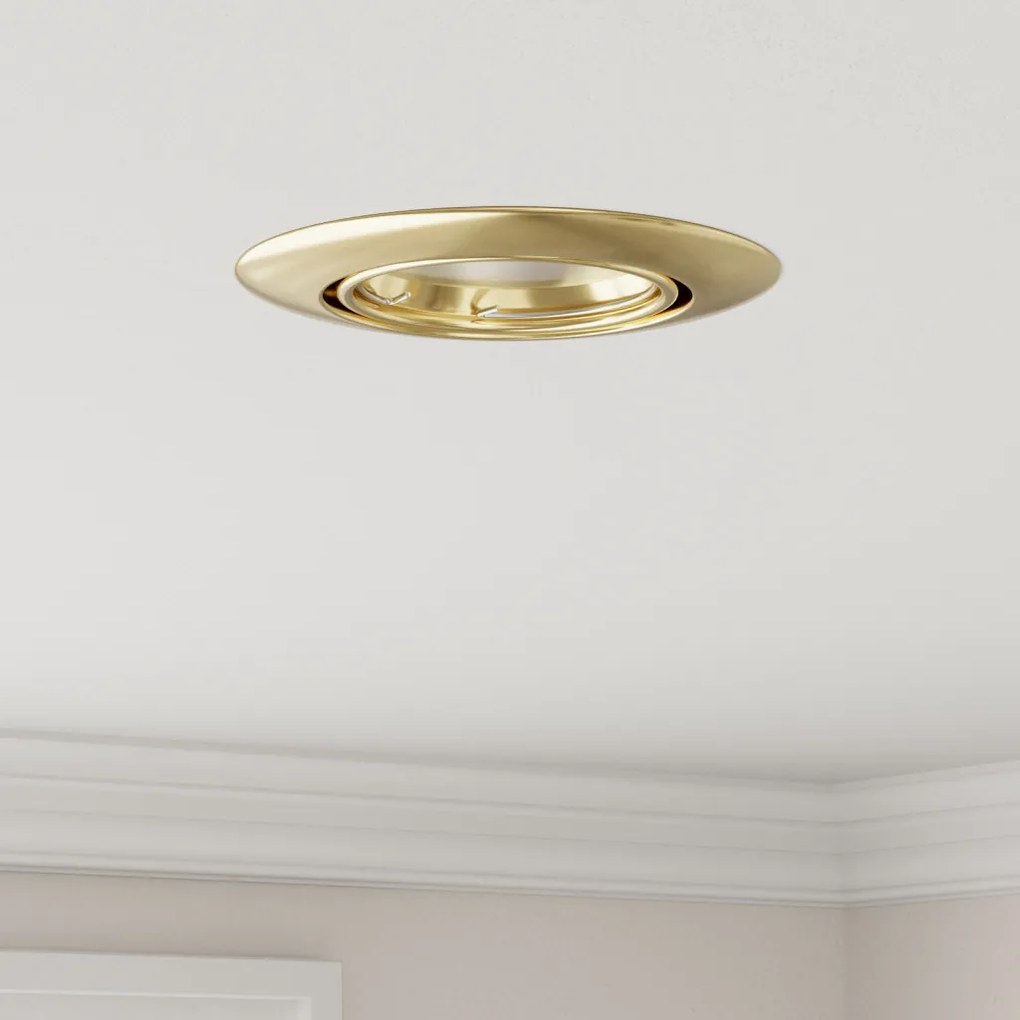Beépített Spotlámpák 24 db Kerek GU10 Arany Ø90 mm Acél