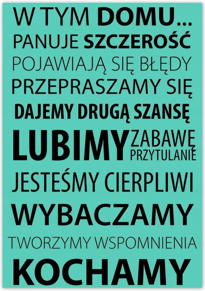 Poszterek 70x100 Ebben a házban Menta változat