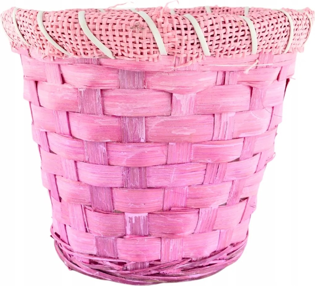 Virágtartó fedél Fonott Rózsaszín 14/17 cm Vipolimex
