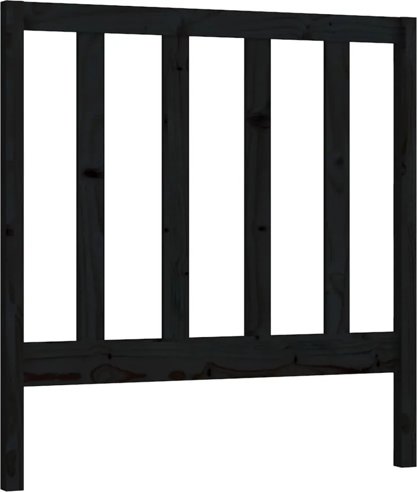 vidaXL fekete tömör fenyőfa ágyfejtámla 96 x 4 x 100 cm