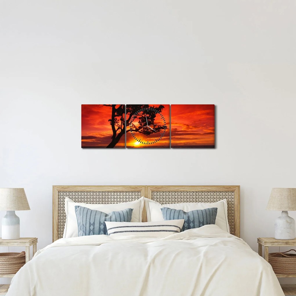 Kép - Naplemente (órával) (90x30 cm)