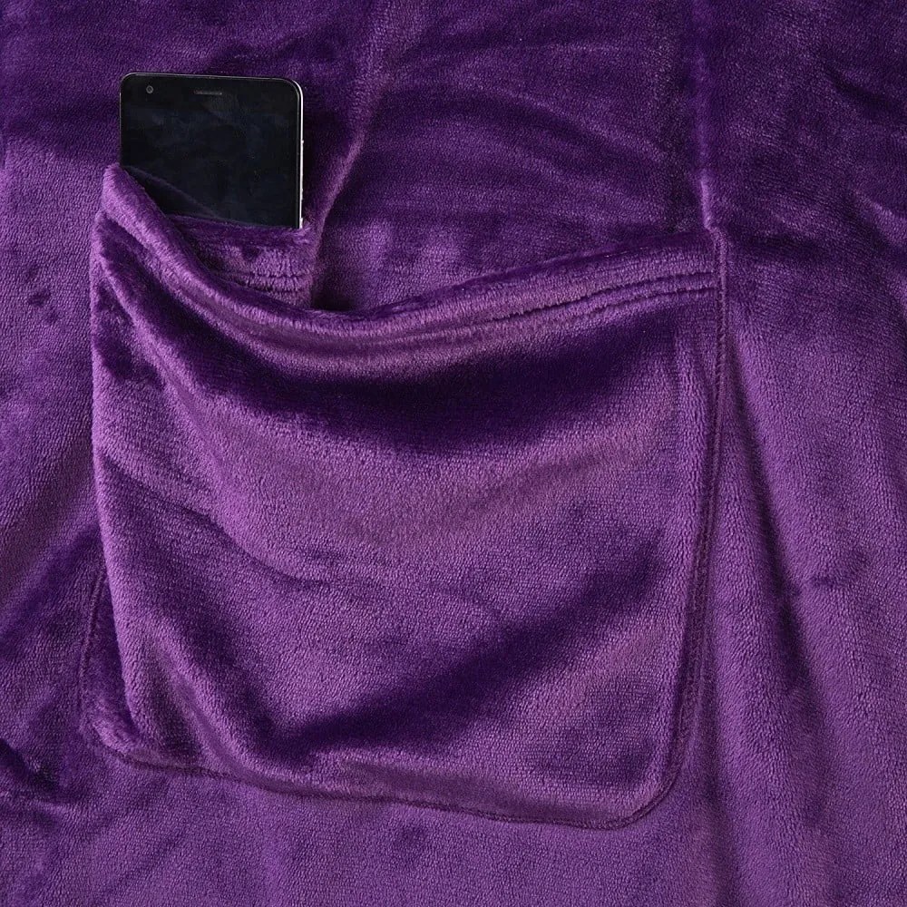 Lazy sötétlila mikroszálas takaró, 180 x 150 cm - DecoKing