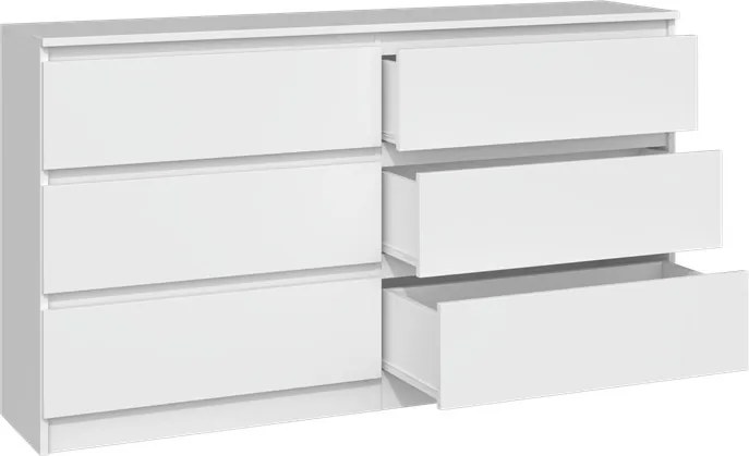 Aldabra M6 140 2X3 komód, 138x75x40 cm, fehér