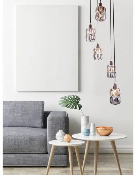 Globo 15761-5 - Kristály csillár zsinóron WOLLI 5xE14/40W/230V