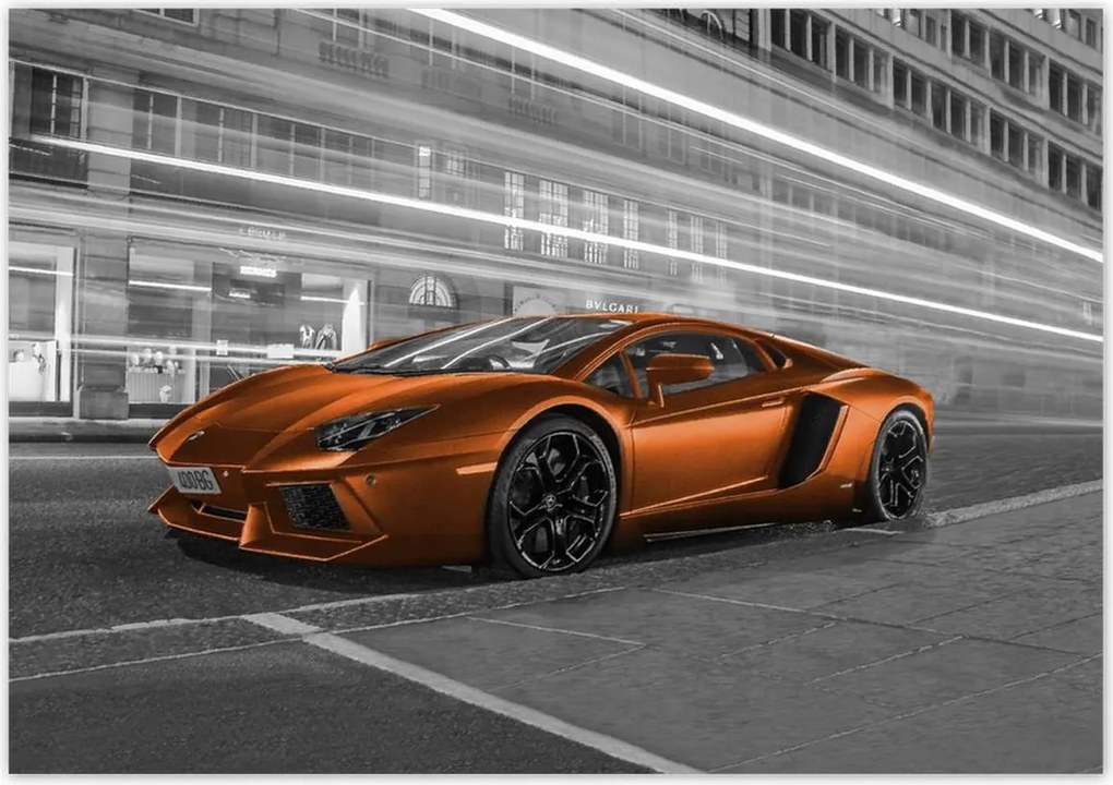 Poszterek 100x70 Narancssárga autó