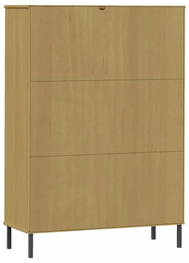 OSLO barna tömör fa könyvszekrény fém lábakkal 90x35x128,5 cm