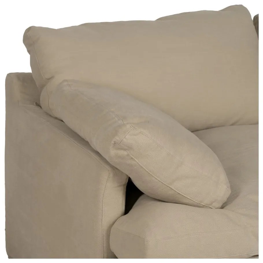 Bézs len kanapé 180 cm – Ixia