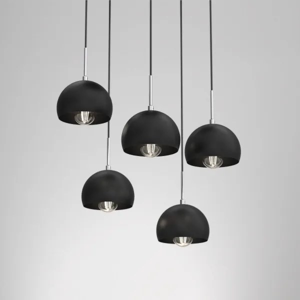 Csillár zsinóron COOL 5xE27/60W/230V fekete