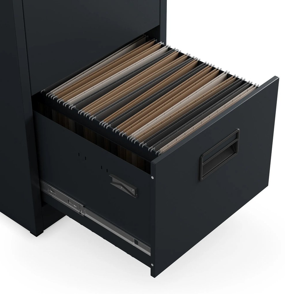 Fém irattartó szekrény, 4 fiókos SARA V4, 460 x 1320 x 620 mm, antracit