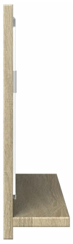 sonoma tölgy szerelt fa tükrös fürdőszobaszekrény 60x11x37 cm