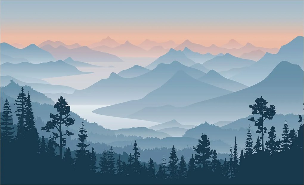 Fotótapéta Flizelin Fal a Hálószobába Hegyi panoráma 416x254 Ragasztó