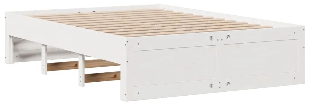 fehér tömör fenyőfa fiókos ágykeret matrac nélkül 160 x 200 cm