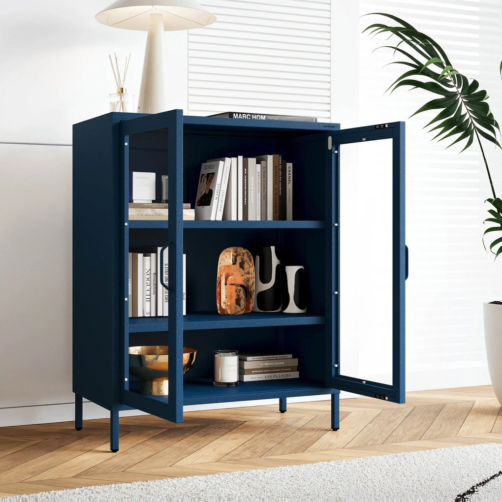 Vitrin GINA, 800 x 1015 x 400 mm, Modern: sötétkék