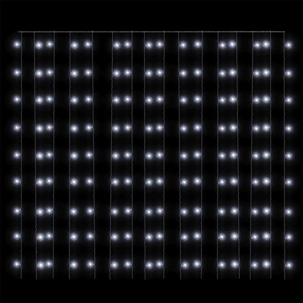 8 funkciós hideg fehér fényfüggöny 300 LED-del 3 x 3 m