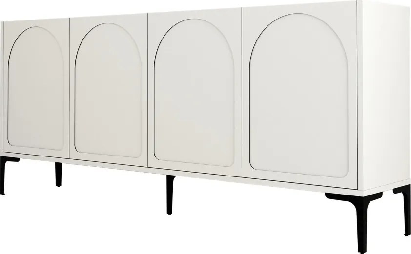 Lyon komód, krém-fekete, 180 cm