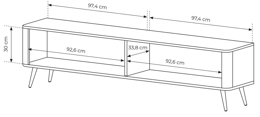 TV asztal/szekrény Lethe I (fekete). 1097480